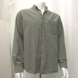 Abercrombie & Fitch Outdoor Plaid Shirt Green Tan Long Sleeve Men's Medium